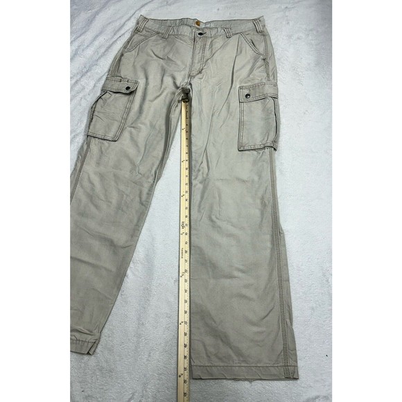 Carhartt Relaxed Fit Men's Size 38x33 Canvas Biege Tan Cargo Pants 100272-232 - Picture 7 of 12